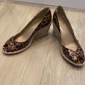 Stuart Weitzman Brown Leopard Wedge Shoes